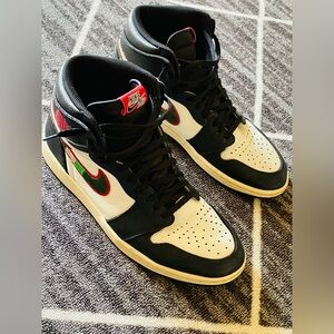 Jordan Athletic Shoes Black White Red